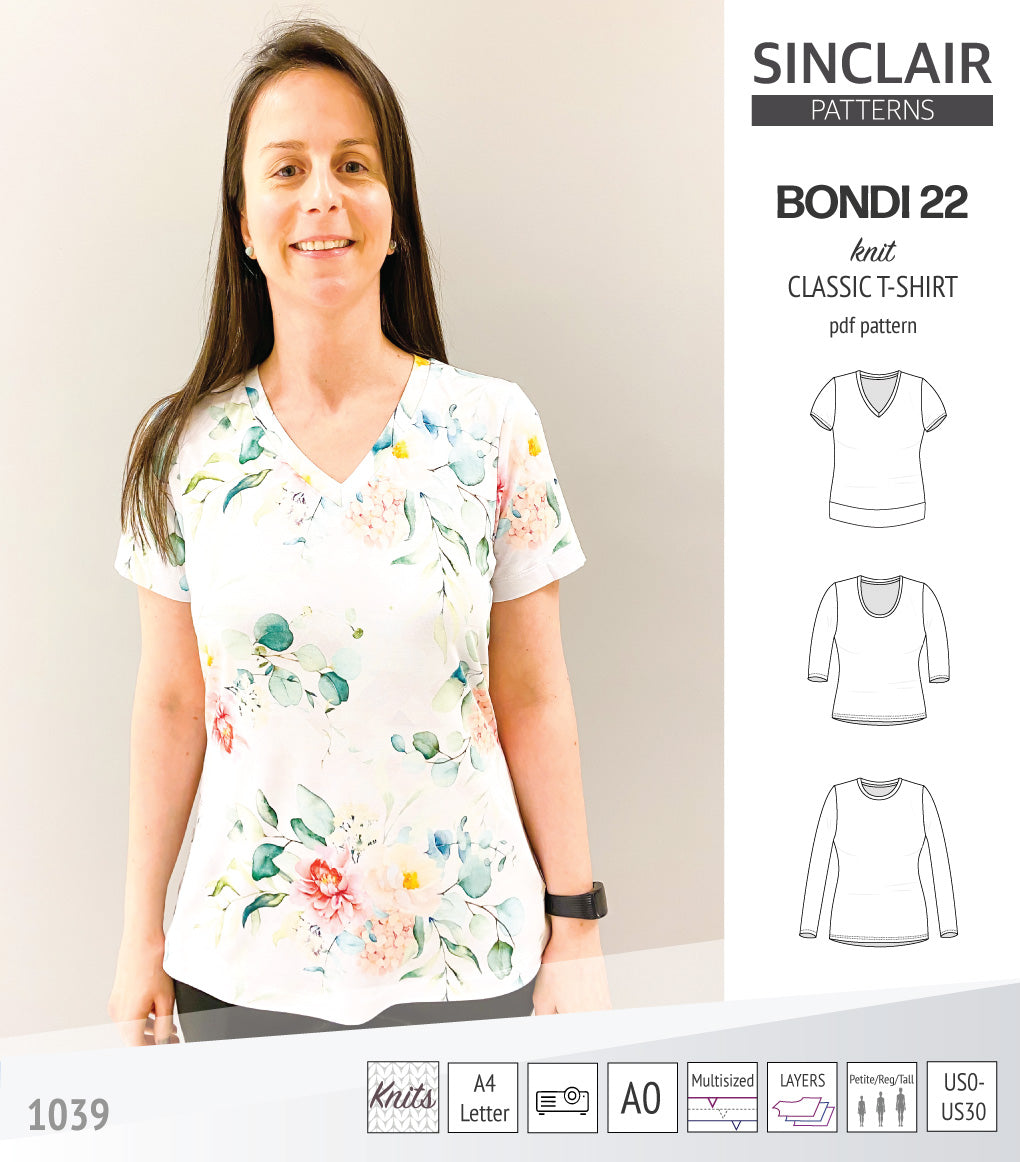 Bondi 22 knit classic fitted t-shirt (PDF)