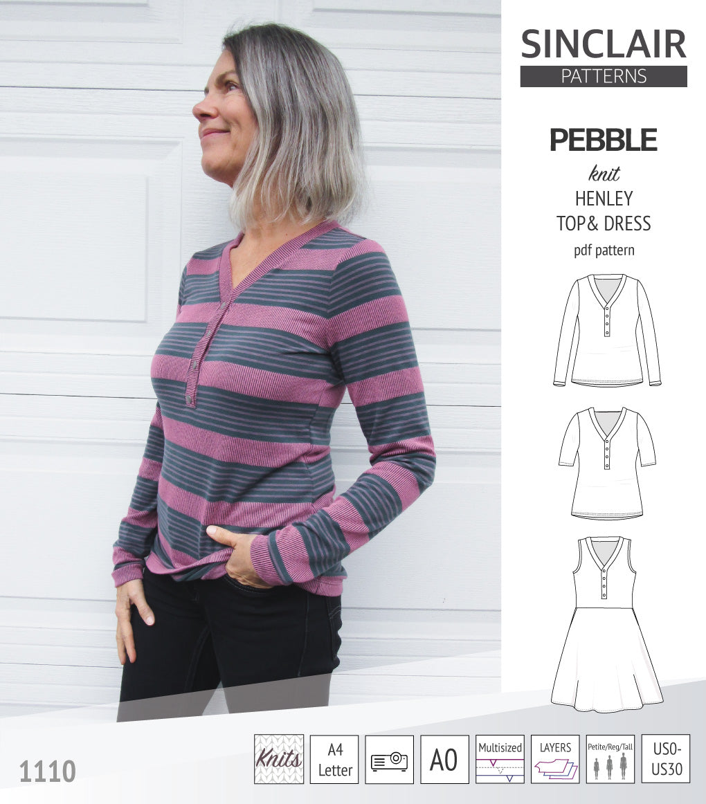 Pebble henley style top and dress (PDF)
