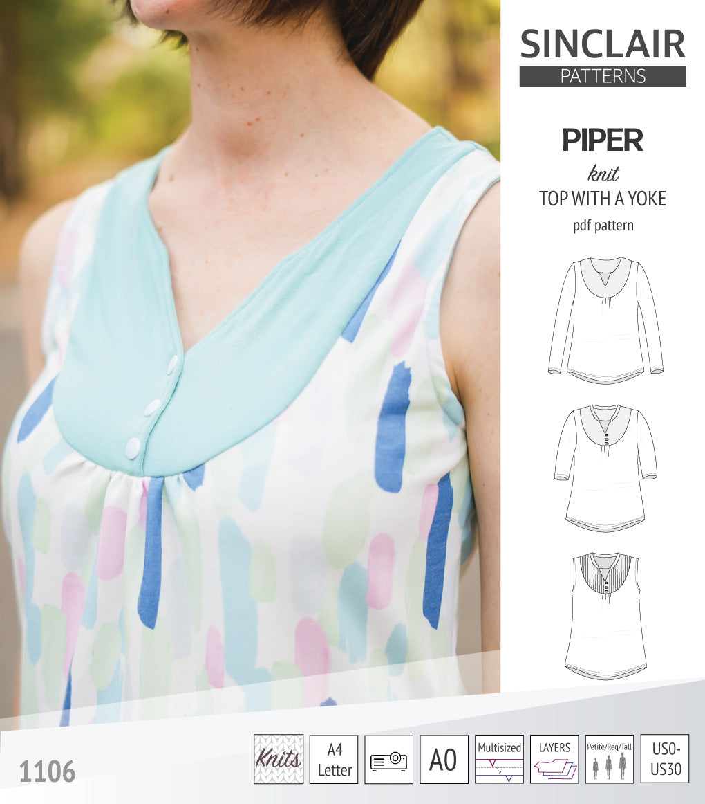 Piper knit top with a yoke (pdf)