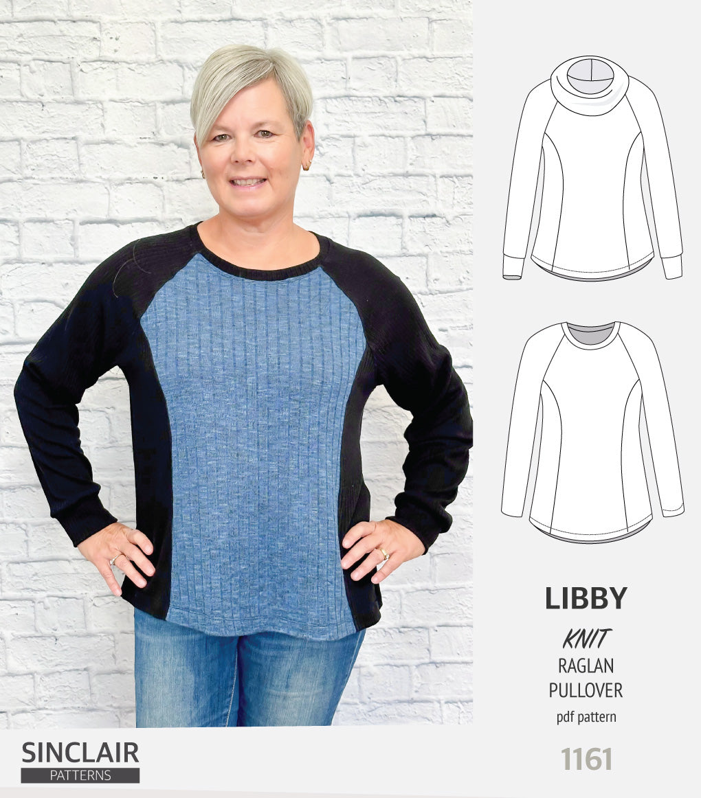 Libby knit princess seams raglan sleeves pullover (PDF)
