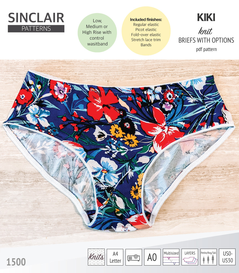 Kiki briefs with low, medium and high rise options (PDF)