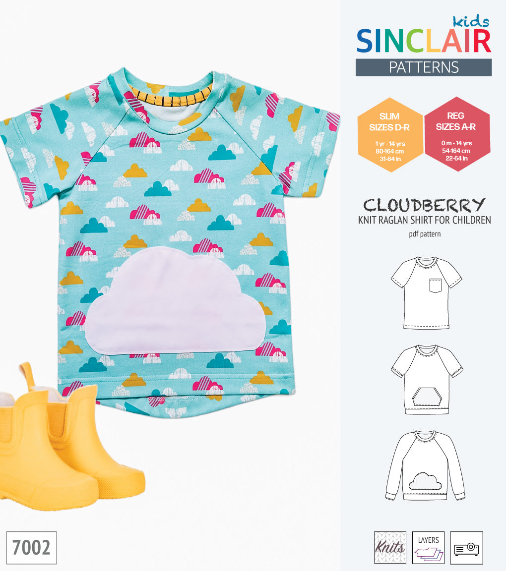 Cloudberry knit raglan shirt for children (PDF)