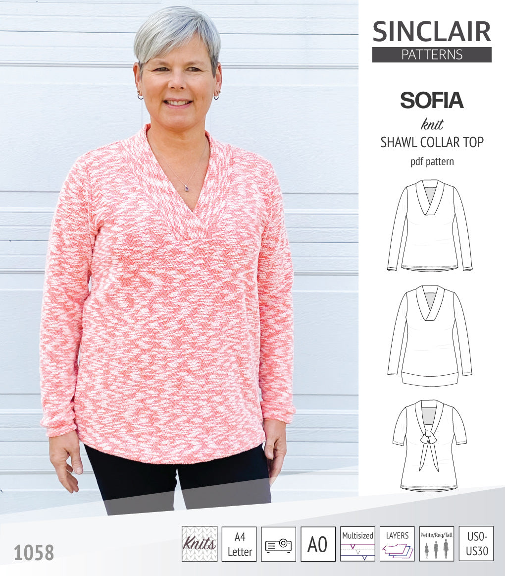 Sofia shawl collar classic sweater (PDF)
