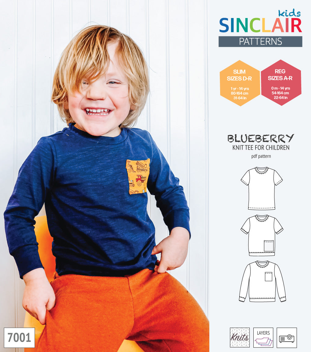 Blueberry classic knit tee for children (PDF)