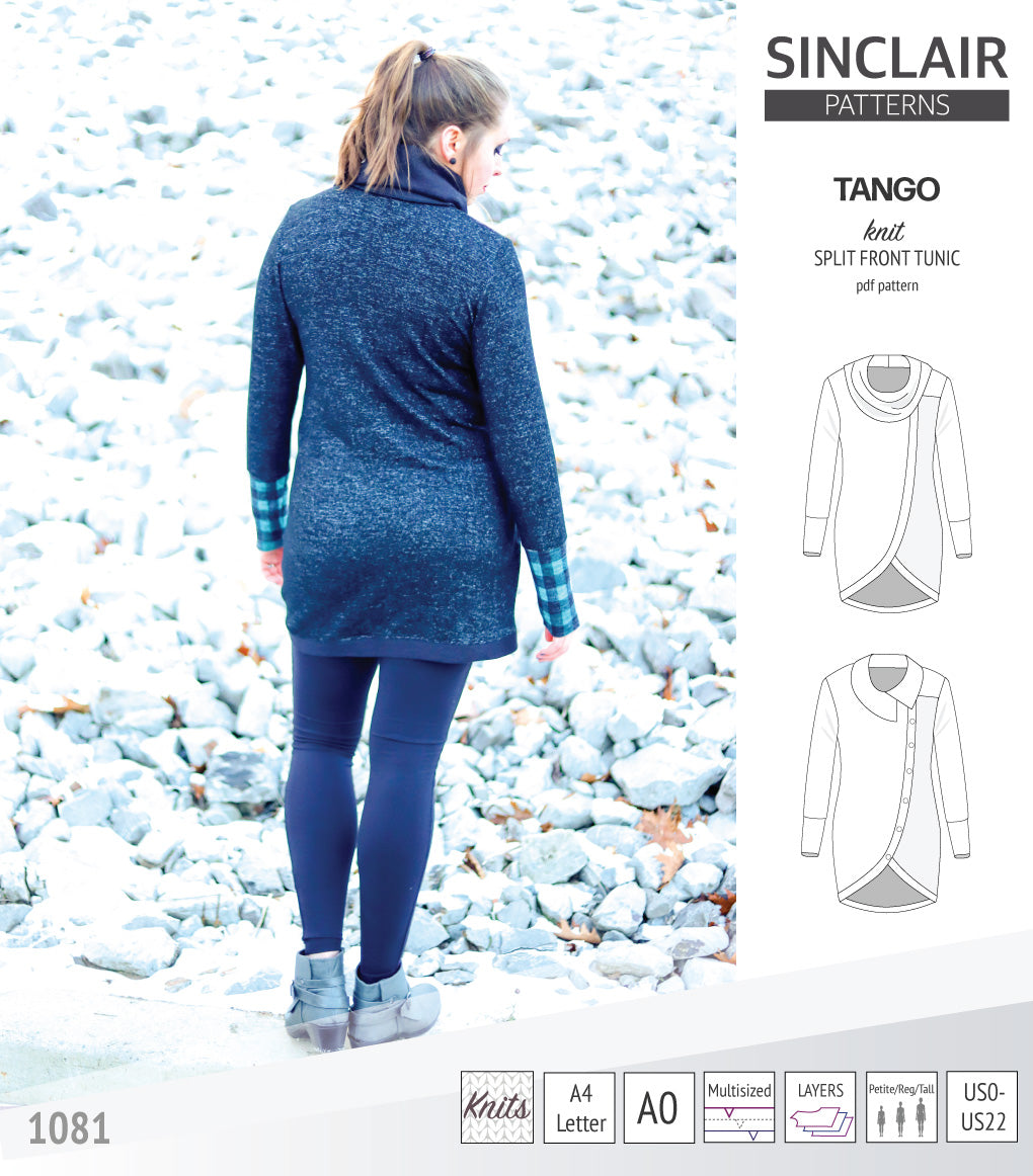 Tango split hem knit tunic for women (PDF)