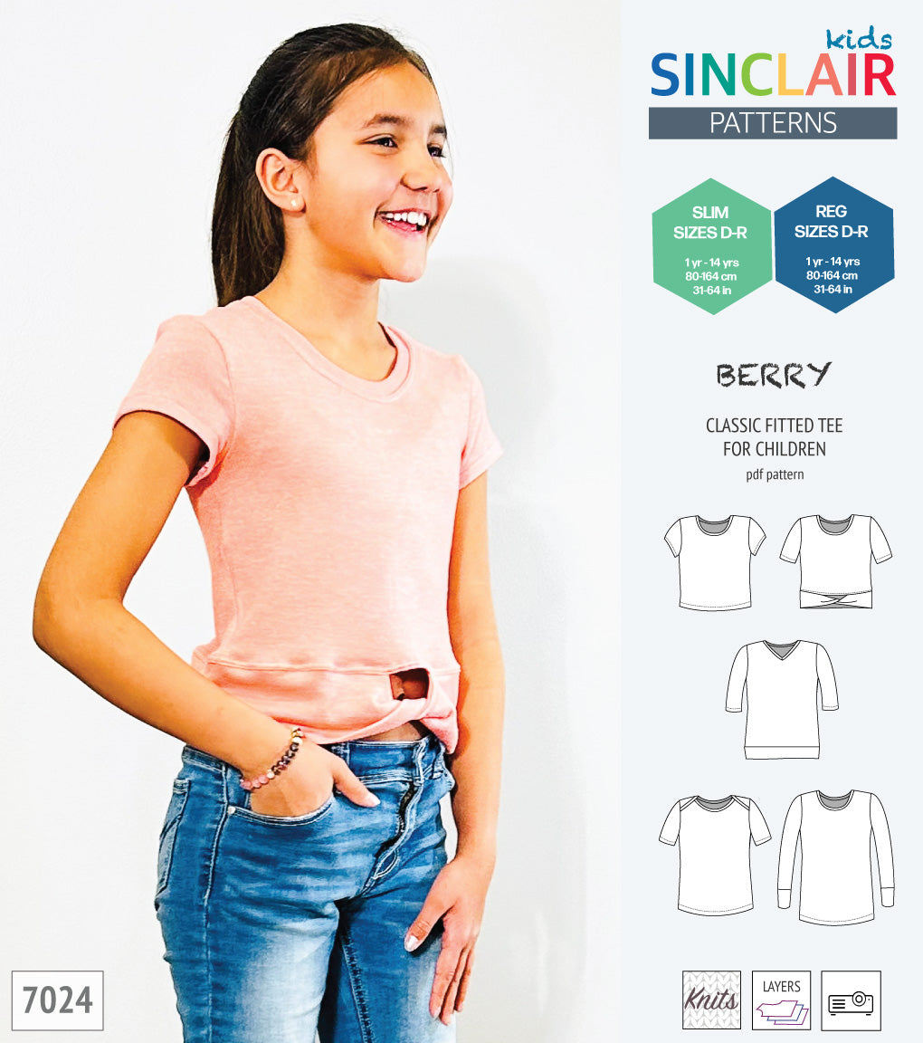 Berry semi fitted tee for children (PDF)
