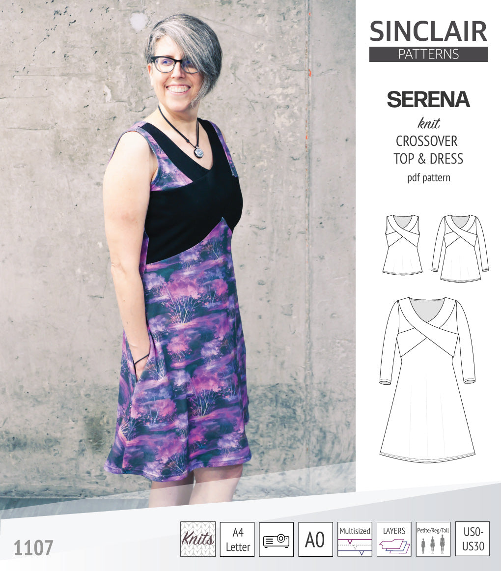 Serena crossover knit top and dress(PDF)
