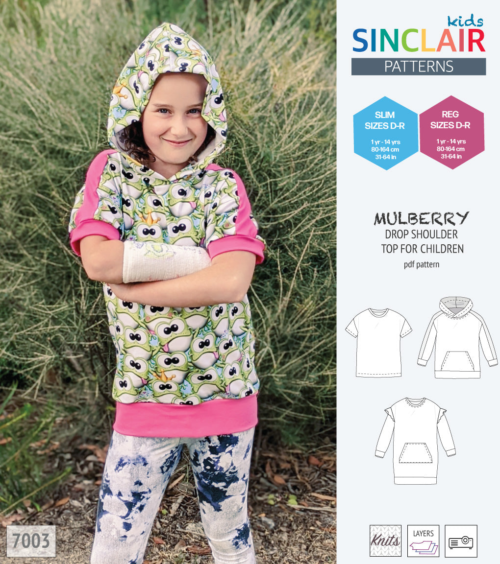 Mulberry drop shoulder knit top for children (PDF)
