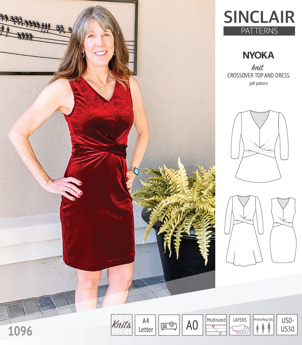 Nyoka knit crossover dress (PDF)