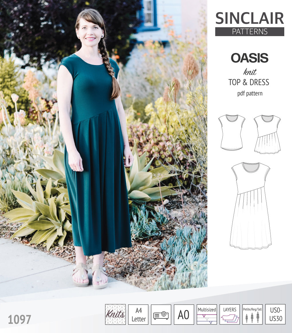 Oasis cap sleeve top and dress with pockets (PDF)