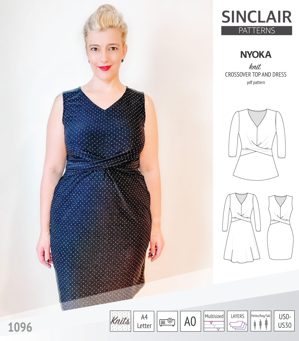 Nyoka knit crossover dress (PDF)