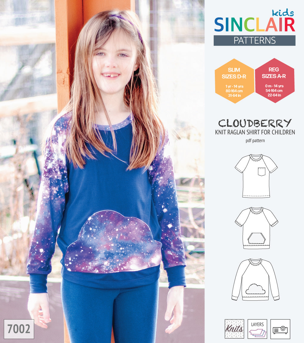 Cloudberry knit raglan shirt for children (PDF)