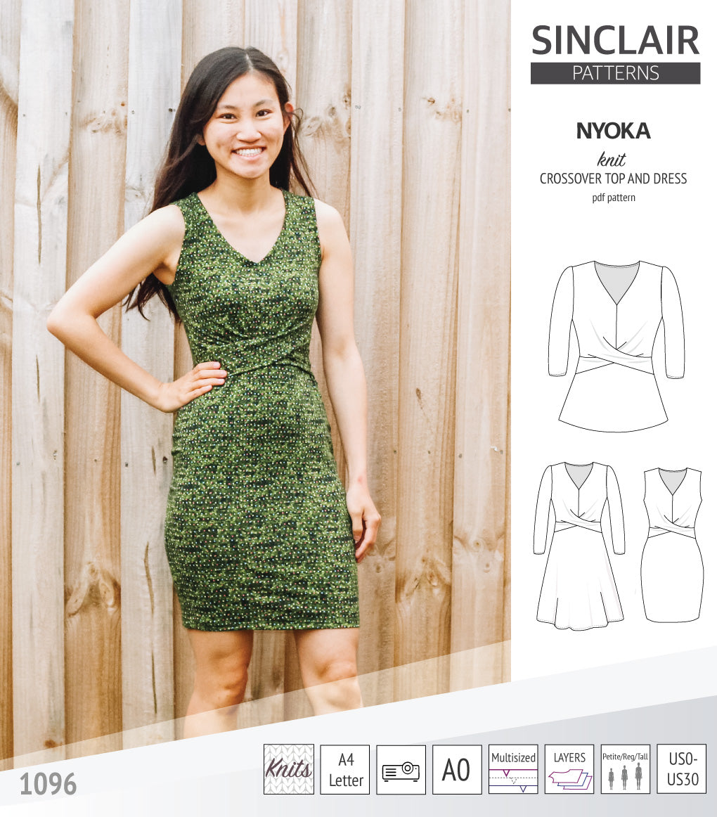 Nyoka knit crossover dress (PDF)