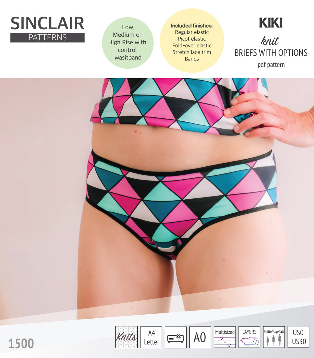 Kiki briefs with low, medium and high rise options (PDF)