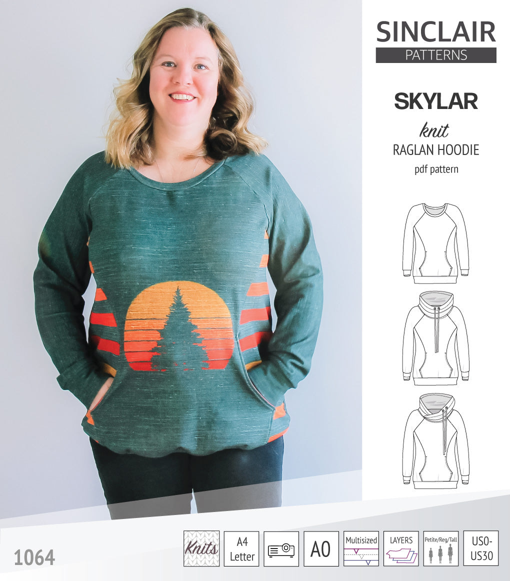 Skylar knit raglan hoodie (PDF)