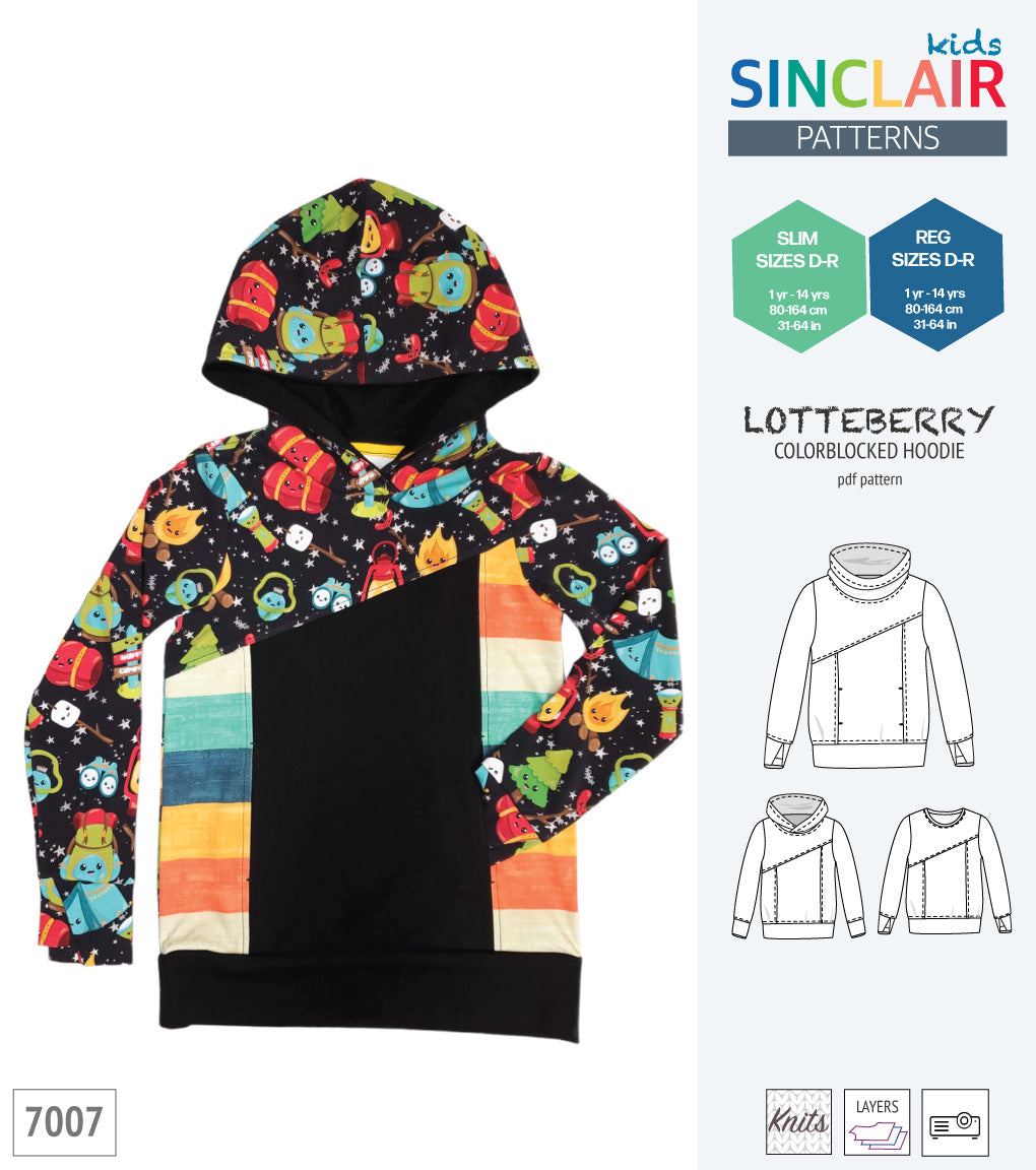 Lotteberry colorblocked hoodie and sweater for children (PDF)