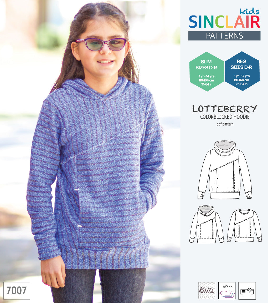 Lotteberry colorblocked hoodie and sweater for children (PDF)