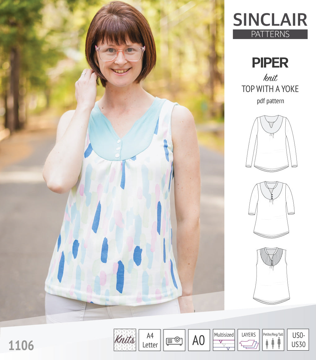Piper knit top with a yoke (pdf)