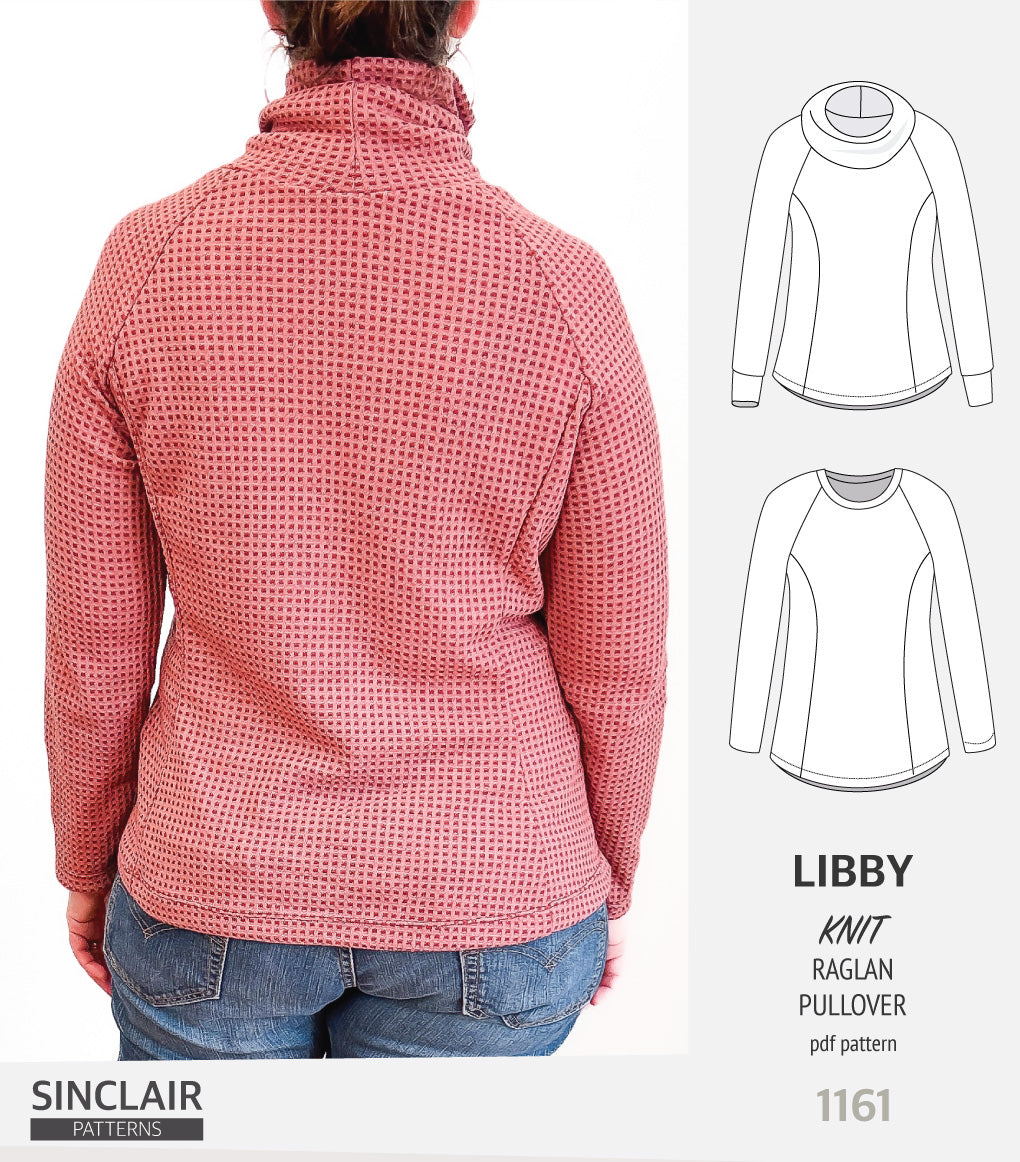 Libby knit princess seams raglan sleeves pullover (PDF)