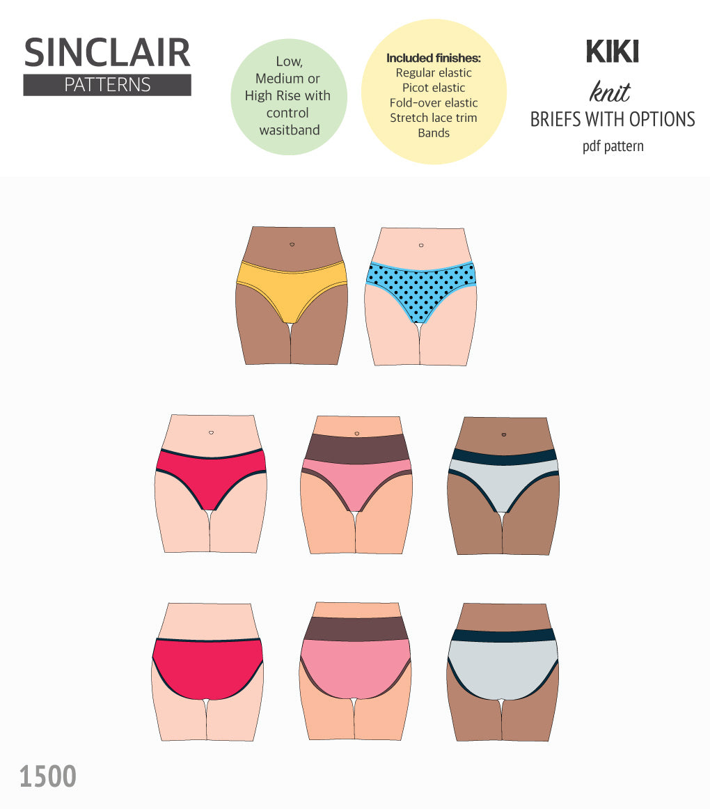 Kiki briefs with low, medium and high rise options (PDF)
