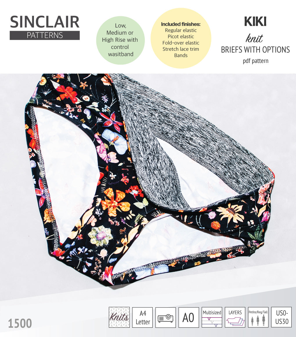 Kiki briefs with low, medium and high rise options (PDF)