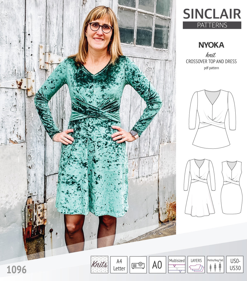 Nyoka knit crossover dress (PDF)