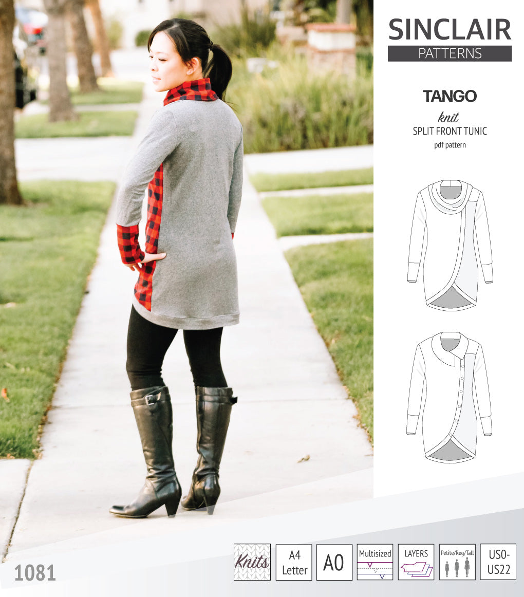 Tango split hem knit tunic for women (PDF)