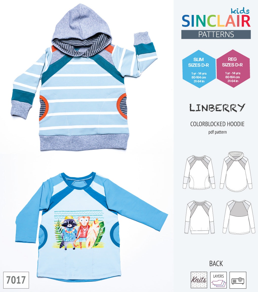 Linberry colorblocked hoodie and sweater for children (PDF)