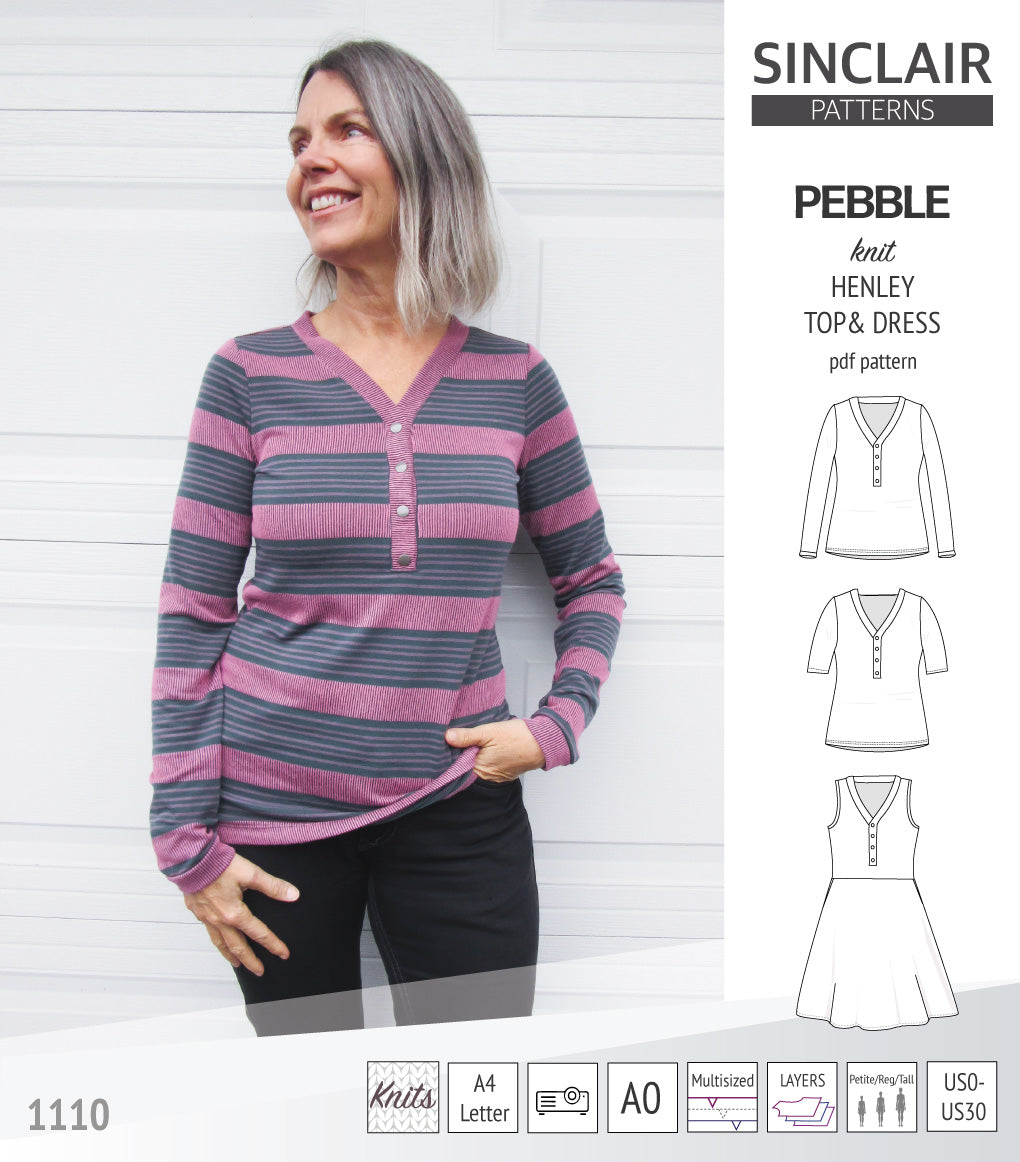 Pebble henley style top and dress (PDF)