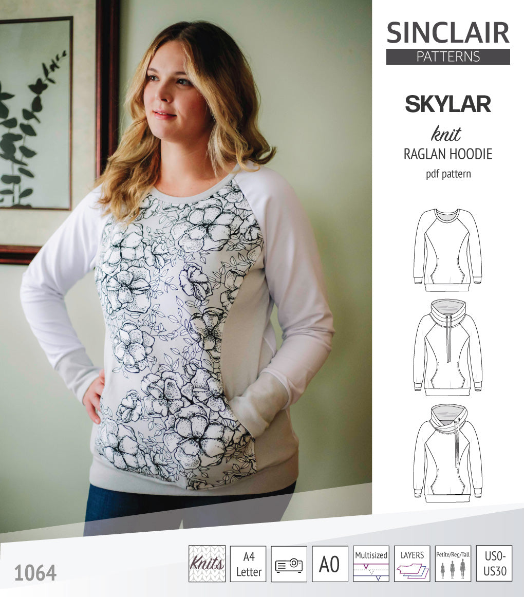 Skylar knit raglan hoodie (PDF)