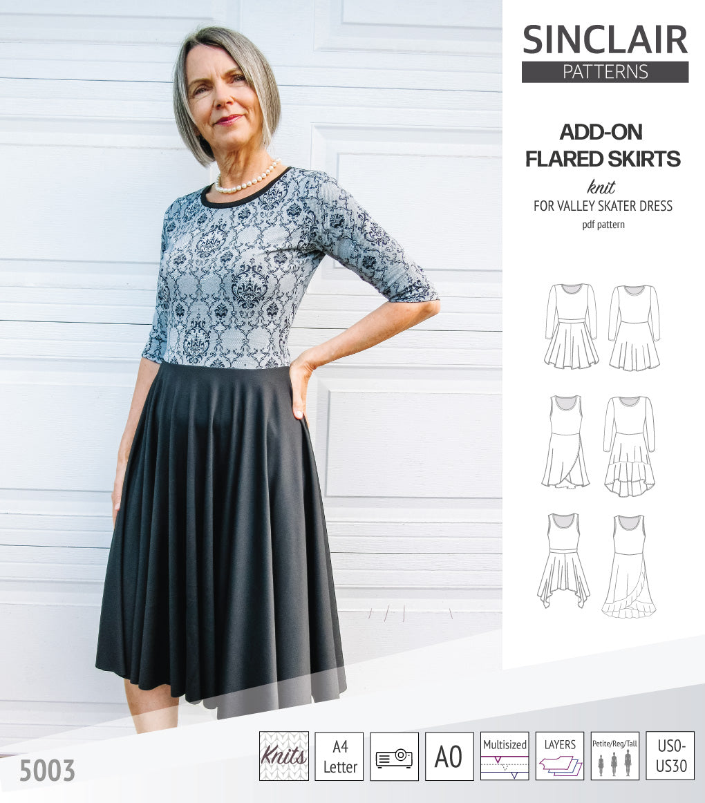 ADD-ON Flared skirts for Valley skater dress (PDF)