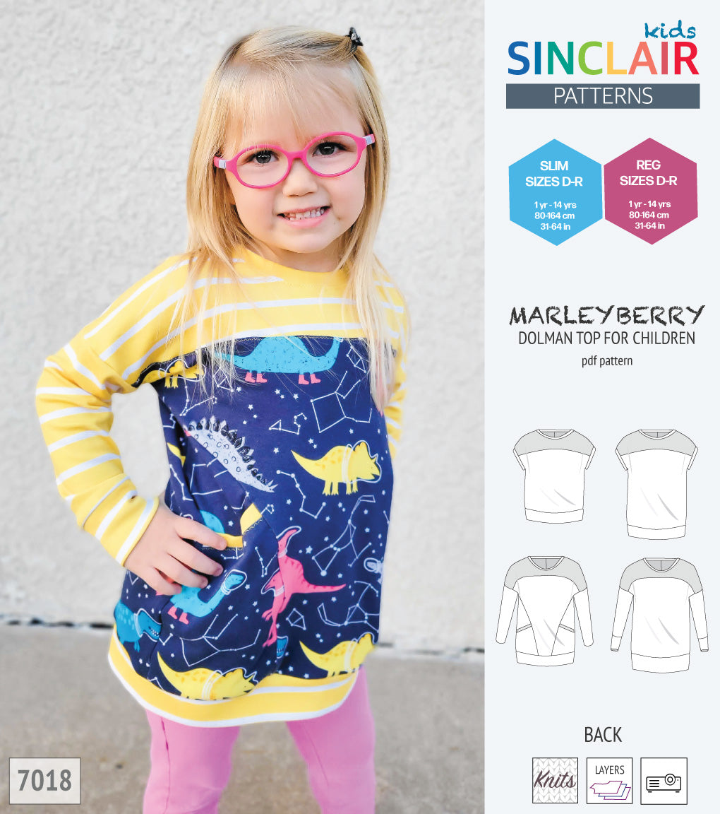 Marleyberry knit dolman top with pockets for children (PDF)