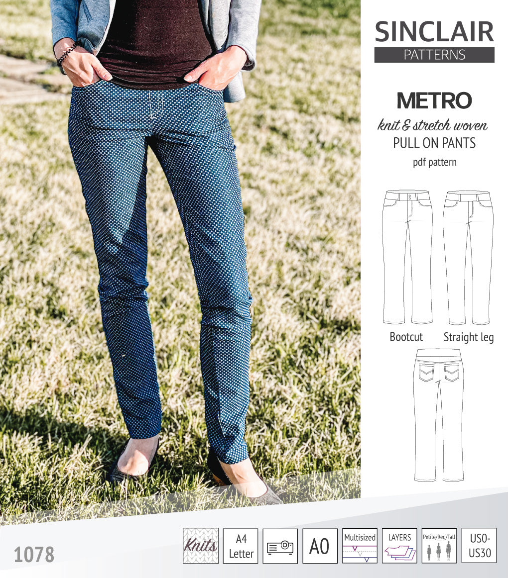 Metro stretch woven pull on pants (PDF)