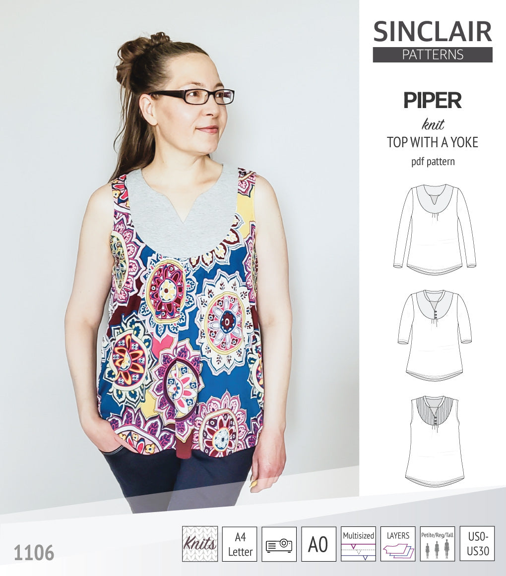 Piper knit top with a yoke (pdf)