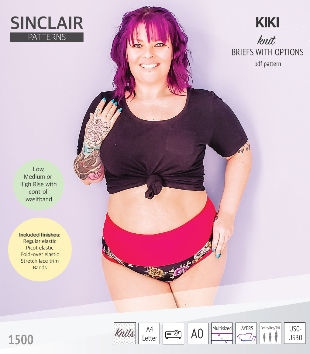 Kiki briefs with low, medium and high rise options (PDF)