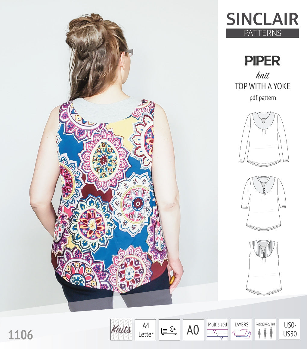 Piper knit top with a yoke (pdf)