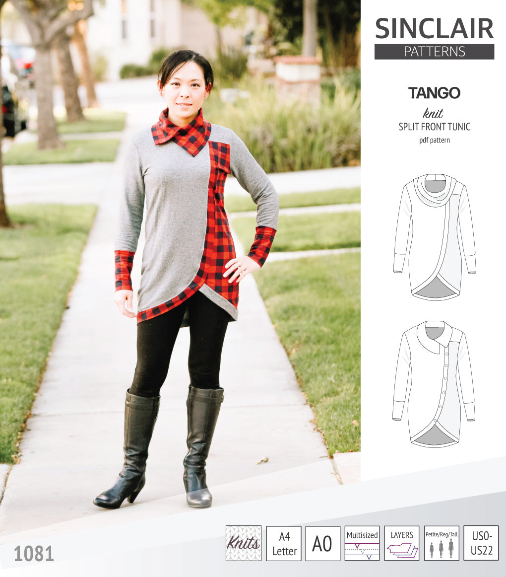 Tango split hem knit tunic for women (PDF)