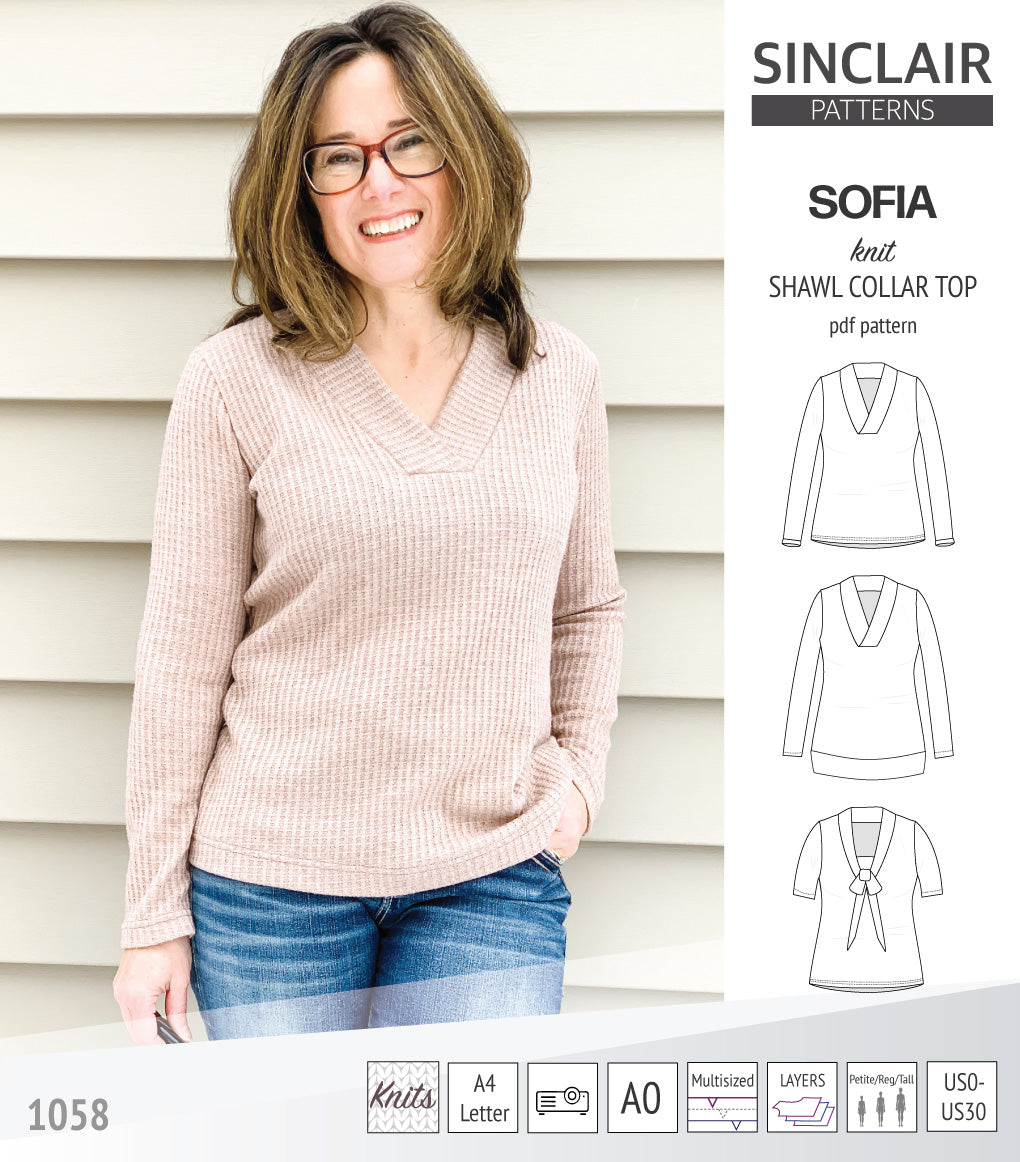 Sofia shawl collar classic sweater (PDF)