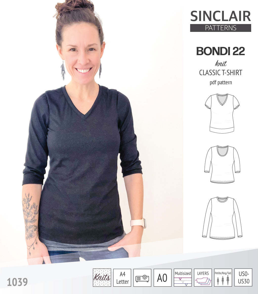 Bondi 22 knit classic fitted t-shirt (PDF)