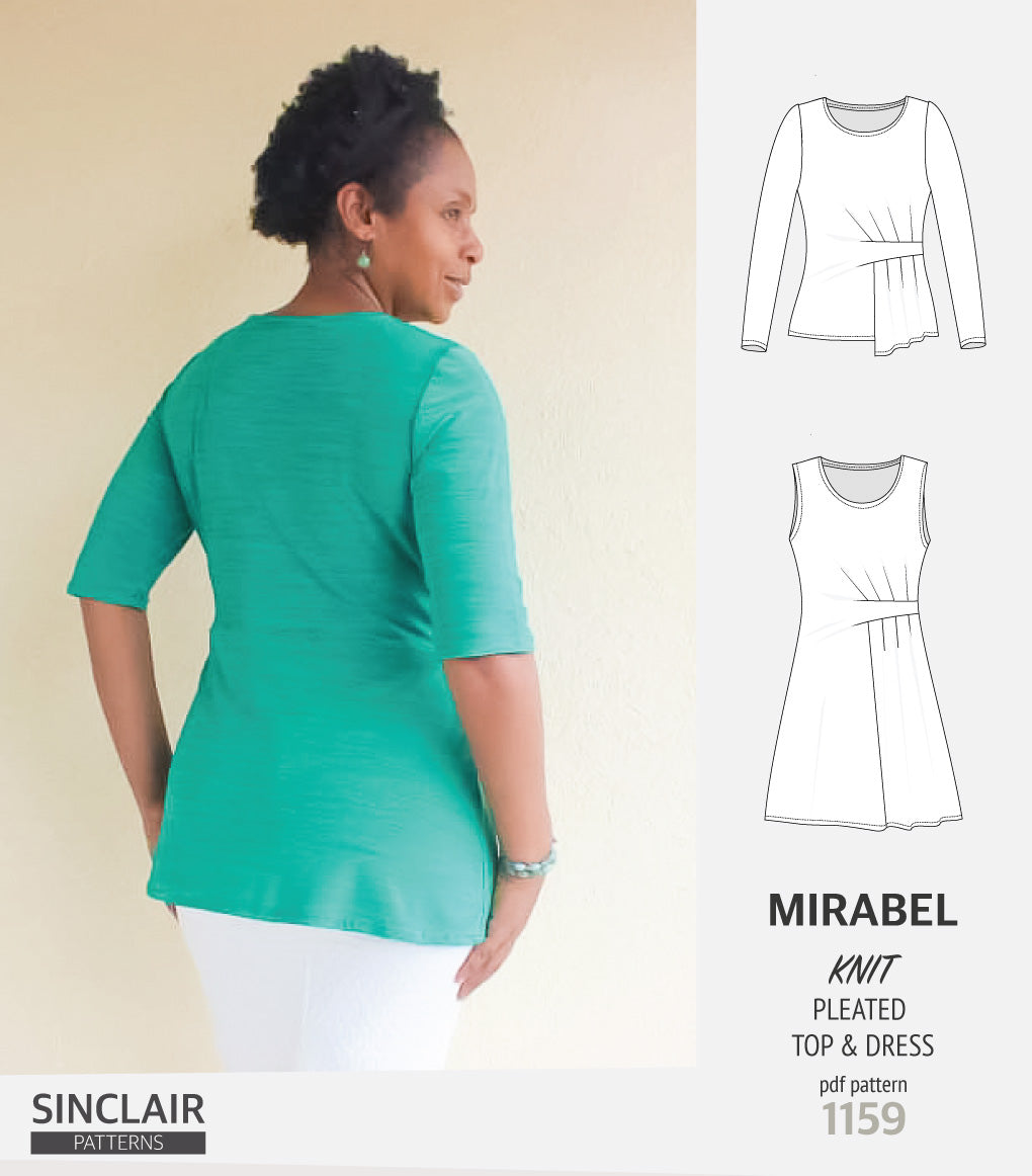 Mirabel side pleated knit top and dress (PDF)