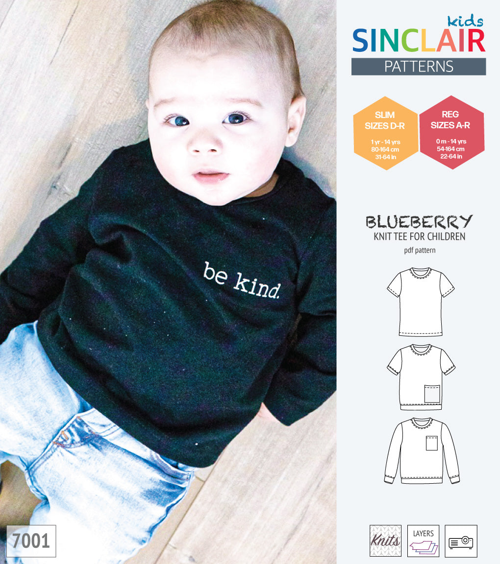Blueberry classic knit tee for children (PDF)