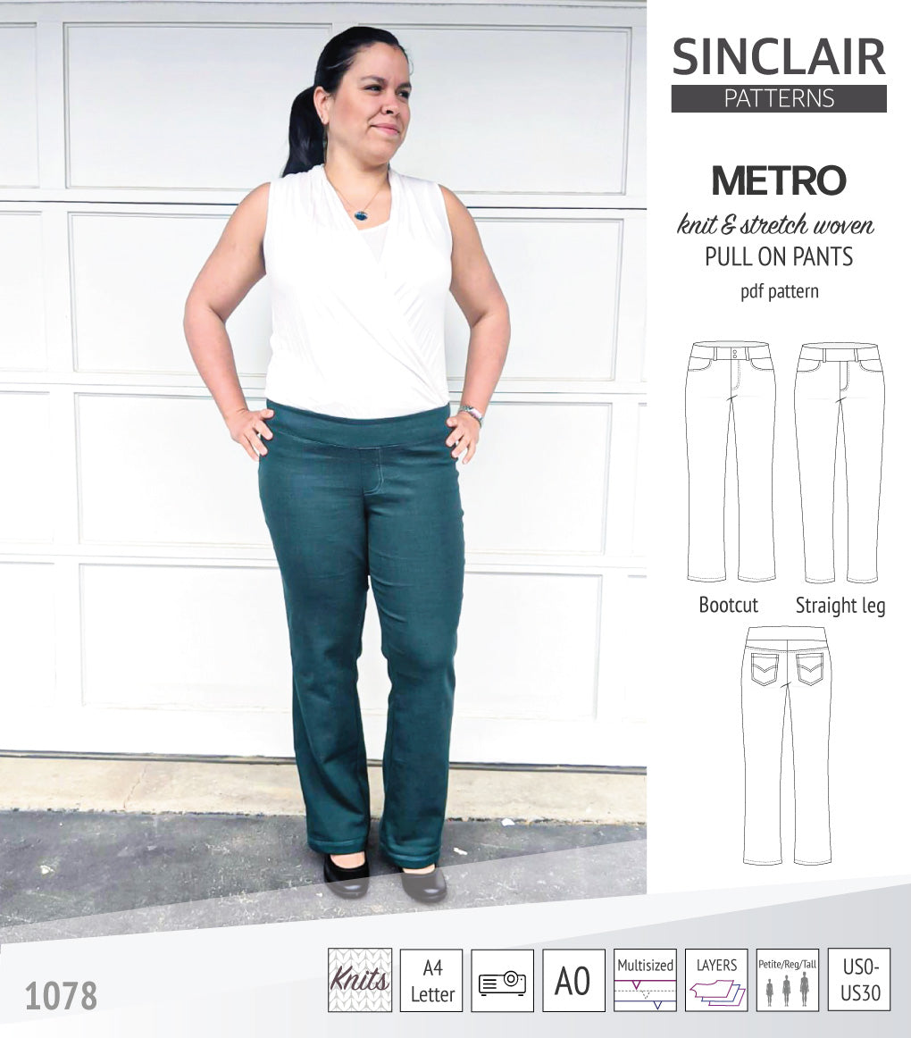 Metro stretch woven pull on pants (PDF)