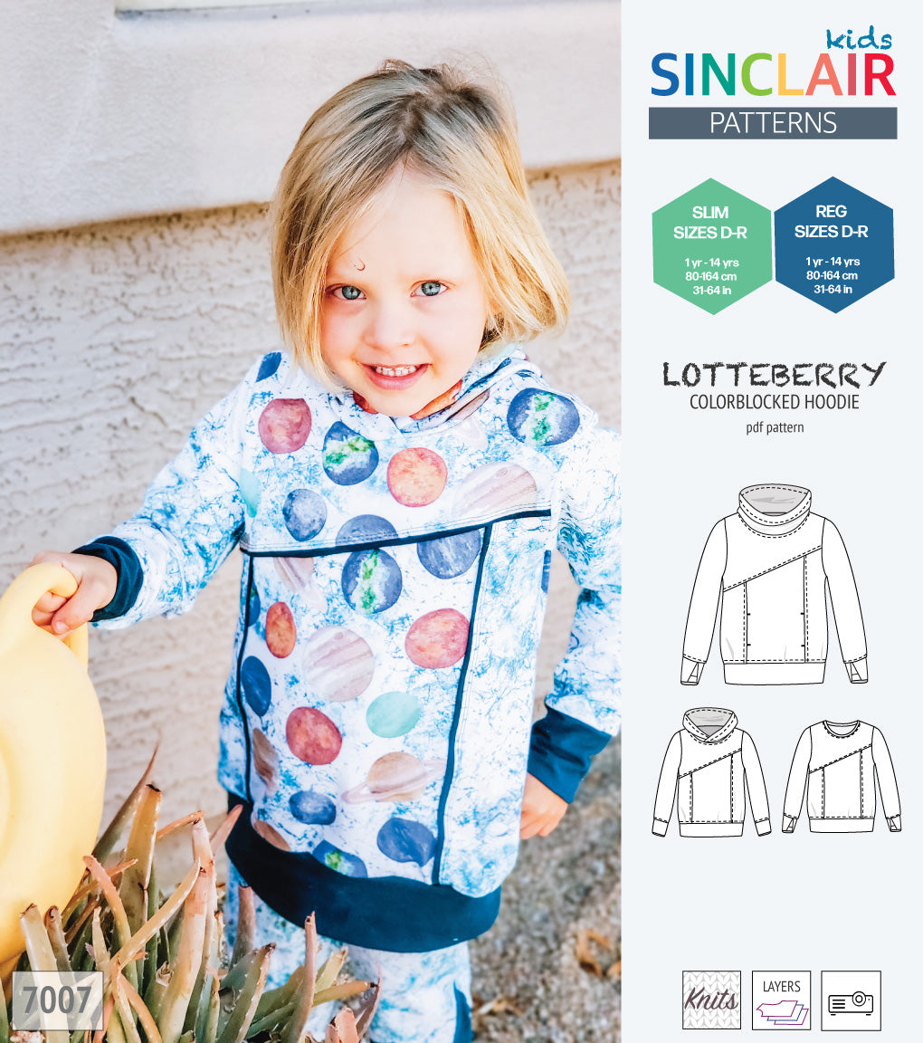 Lotteberry colorblocked hoodie and sweater for children (PDF)