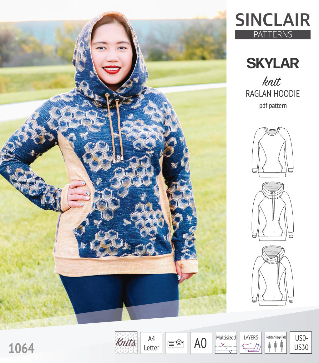 Skylar knit raglan hoodie (PDF)