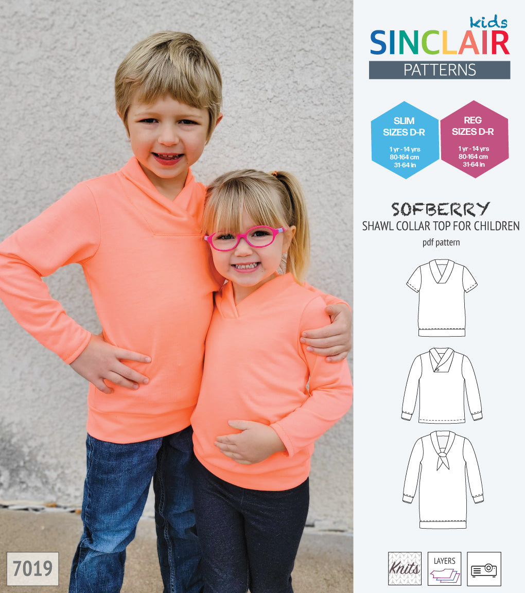 Sofberry shawl collar top for children (PDF)