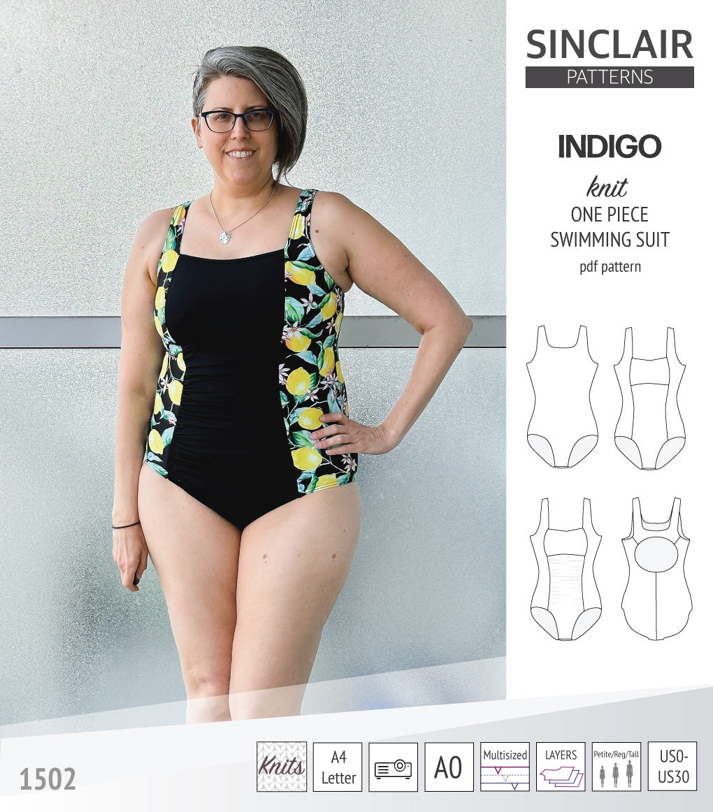 Indigo one piece swimming suit (PDF)