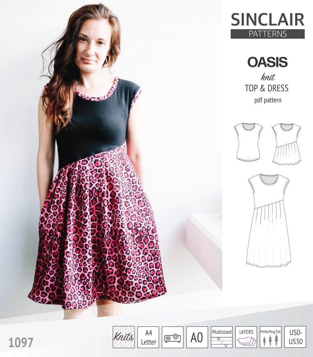 Oasis cap sleeve top and dress with pockets (PDF)