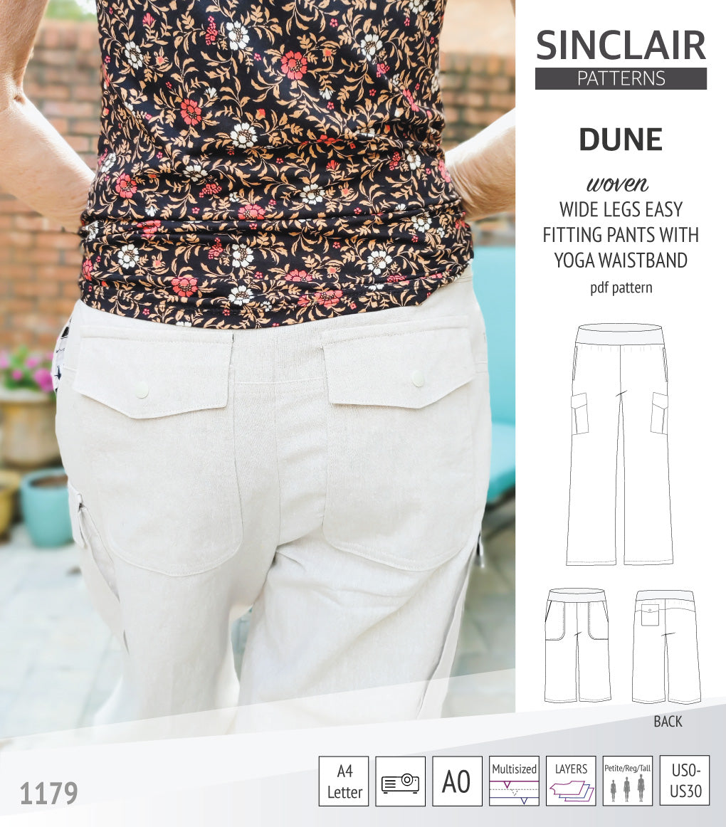 Dune wide leg woven pants with yoga waistband (PDF)