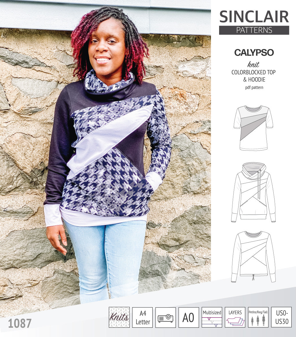 Calypso colorblocked top and hoodie for women (PDF)