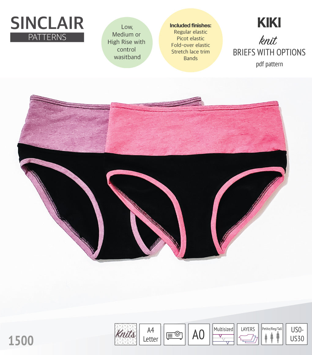Kiki briefs with low, medium and high rise options (PDF)
